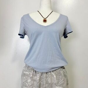Lululemon Light Blue V Neck Tee Slim Fit Minimalist Basic